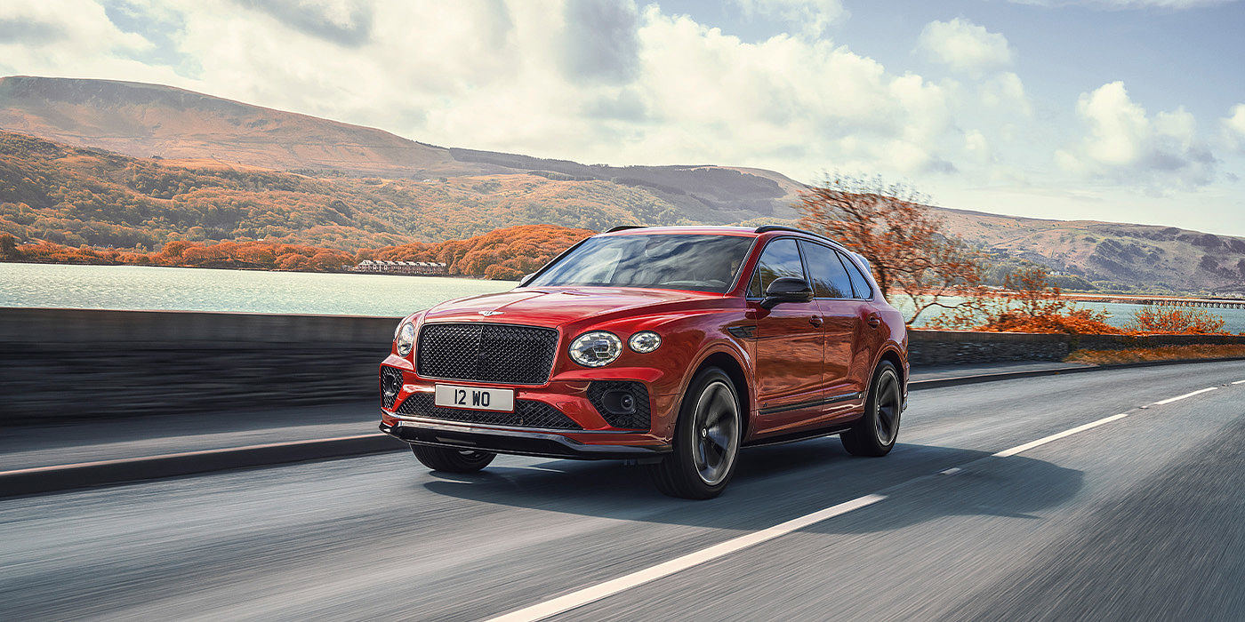 Bentley Braga Bentley Bentayga S SUV in Candy Red paint front 34 dynamic